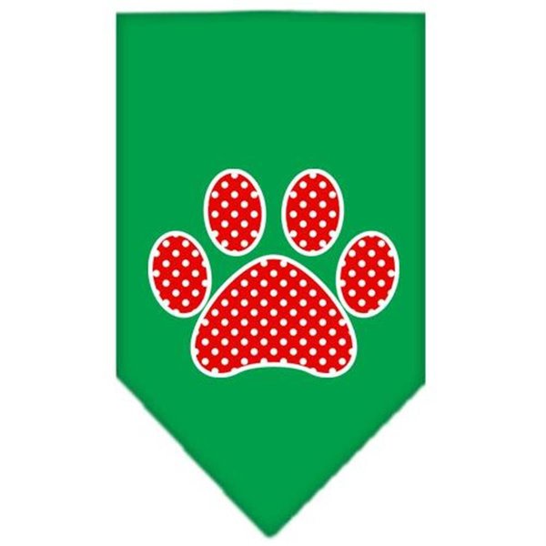 Unconditional Love Red Swiss Dot Paw Screen Print Bandana Emerald Green Large UN757658